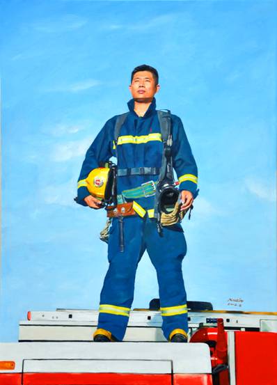 繪畫《守望城市的平安衛(wèi)士》