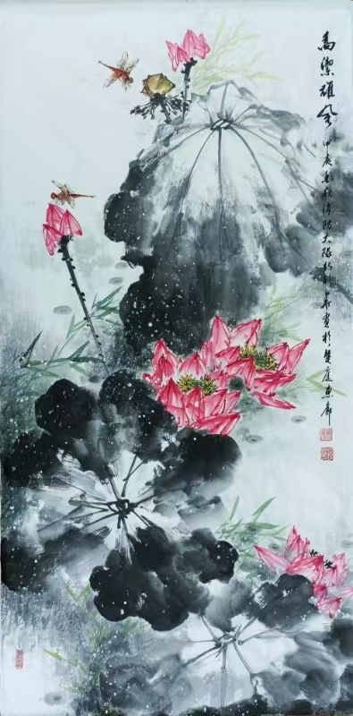 廉政水墨畫《高潔雄風(fēng)》，作者單位：廣州消防救援支隊，姓名：楊彩華